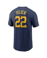 Nike Men's Christian Yelich Navy Milwaukee Brewers Fuse Name Number T-Shirt