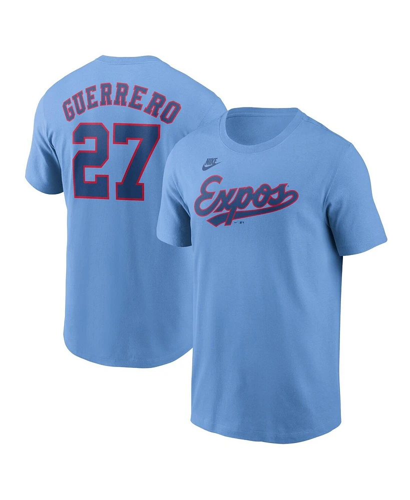 Nike Men's Vladimir Guerrero Powder Blue Montreal Expos Cooperstown Collection Fuse Name Number T-Shirt