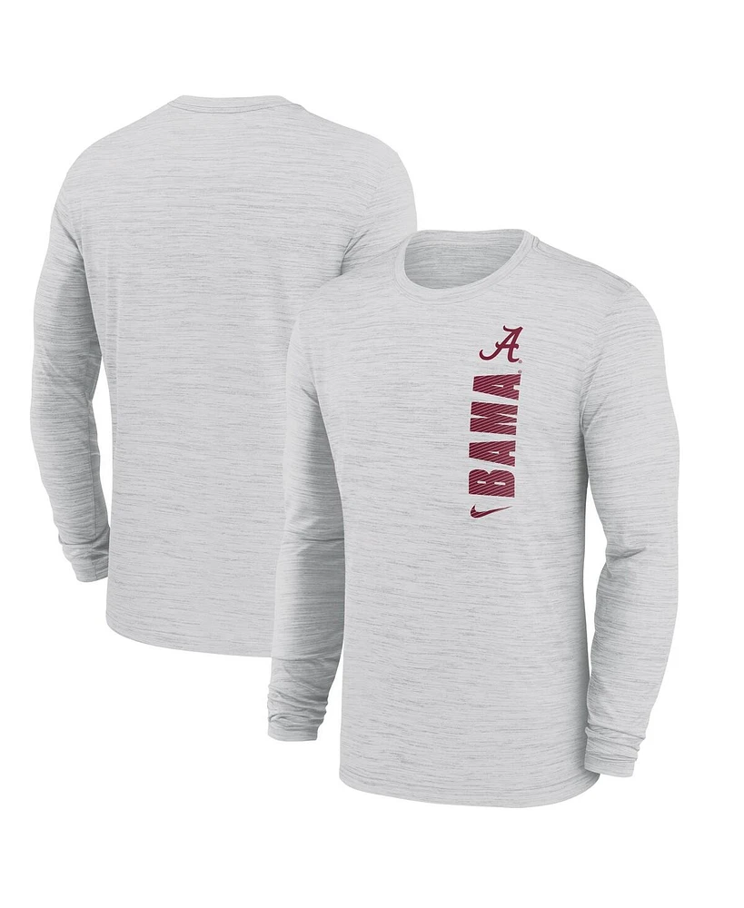 Nike Men's White Alabama Crimson Tide 2024 Sideline Velocity Performance Long Sleeve T-Shirt