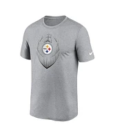 Nike Men's Heather Gray Pittsburgh Steelers Primetime Legend Icon Performance T-Shirt