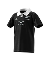 Adidas Big Boys and Girls Black New Zealand Rugby 2024/25 Home Replica Jersey