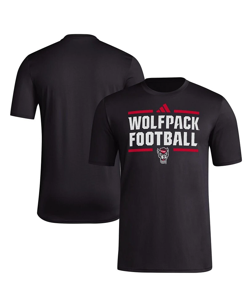 Adidas Men's Nc State Wolfpack Locker Football Pre-Game Aeroready T-Shirt