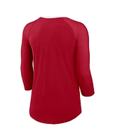 Nike Women's Scarlet San Francisco 49ers Raglan 3/4 Sleeve T-Shirt