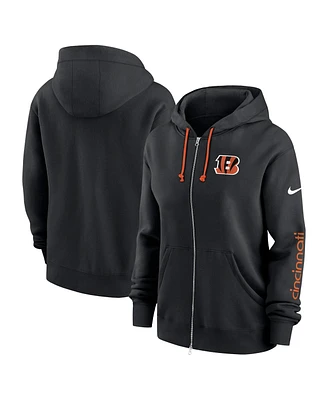 Nike Women's Black Cincinnati Bengals Phoenix Hoodie Full-Zip Sweatshirt