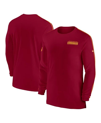 Nike Men's Burgundy Washington Commanders Sideline Coach Uv Performance Long Sleeve T-Shirt