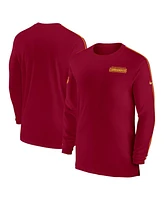 Nike Men's Burgundy Washington Commanders Sideline Coach Uv Performance Long Sleeve T-Shirt