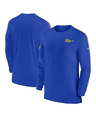 Nike Men's Royal Los Angeles Rams Sideline Coach Uv Performance Long Sleeve T-Shirt