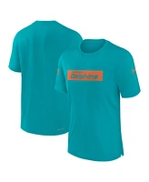 Nike Men's Aqua Miami Dolphins Sideline Player Performance T-Shirt