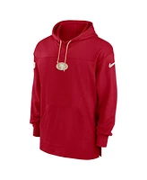 Nike Men's Scarlet San Francisco 49ers Sideline Jersey Performance Pullover Hoodie