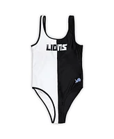 G-iii 4Her by Carl Banks Women's Black/White Detroit Lions Last Stand One-Piece Swimsuit