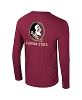 Colosseum Men's Garnet Florida State Seminoles Logo Lockup 3-Hit Active Blend Long Sleeve T-Shirt