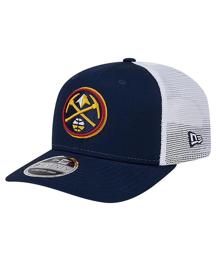 New Era Men's Navy/White Denver Nuggets Trucker 9SEVENTY Coolera Stretch-Snap Hat