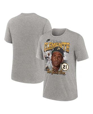 Nike Men's Roberto Clemente Heather Gray Pittsburgh Pirates Cooperstown Collection Player Local T-Shirt