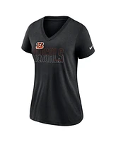 Nike Women's Heathered Black Cincinnati Bengals Lock Up Tri-Blend V-Neck T-Shirt