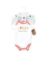 Touched by Nature Baby Girls Organic Cotton Bodysuits, Popsicle