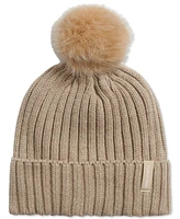Calvin Klein Chunky Rib Knit Pom Beanie