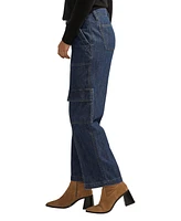 Jag Women's High Rise Wide Leg Cargo Jeans