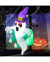 3.6 Ft Halloween Inflatable Ghost Broke Out from Window