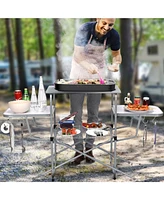 Vebreda Foldable Outdoor Bbq Table Grilling Stand