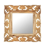 vidaXL Hand Carved Mirror 19.7"x19.7" Solid Mango Wood