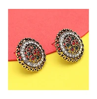 Sohi Women's Circular Stud Earrings