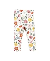 Hudson Baby Girls Cotton Long-Sleeve Bodysuit, Pant and Shoe Set Love Flowers, 6-9 Months
