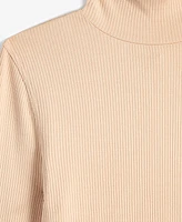 On 34th Women's Ribbed Mock Neck Long-Sleeve Top, Created for Macy's