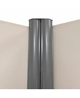 237 x 71 Inch Patio Retractable Double Folding Side Awning Screen Divider