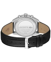 Lacoste Men's Boston Black Leather Strap Watch 42mm