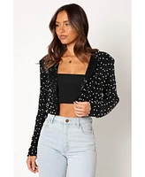 Petal and Pup Women's Monica All Over Pearl Crop Jacket