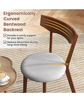 Skonyon Wooden Dining Chair Set of 2 with Rubber Wood Legs and Padded Seat Cushion