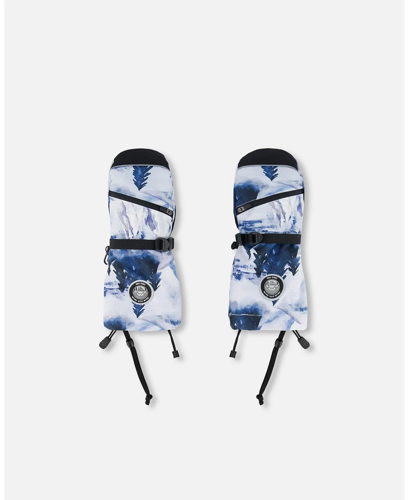 Deux par Boy Technical Mittens Printed Watercolor Pine - Toddler|Child