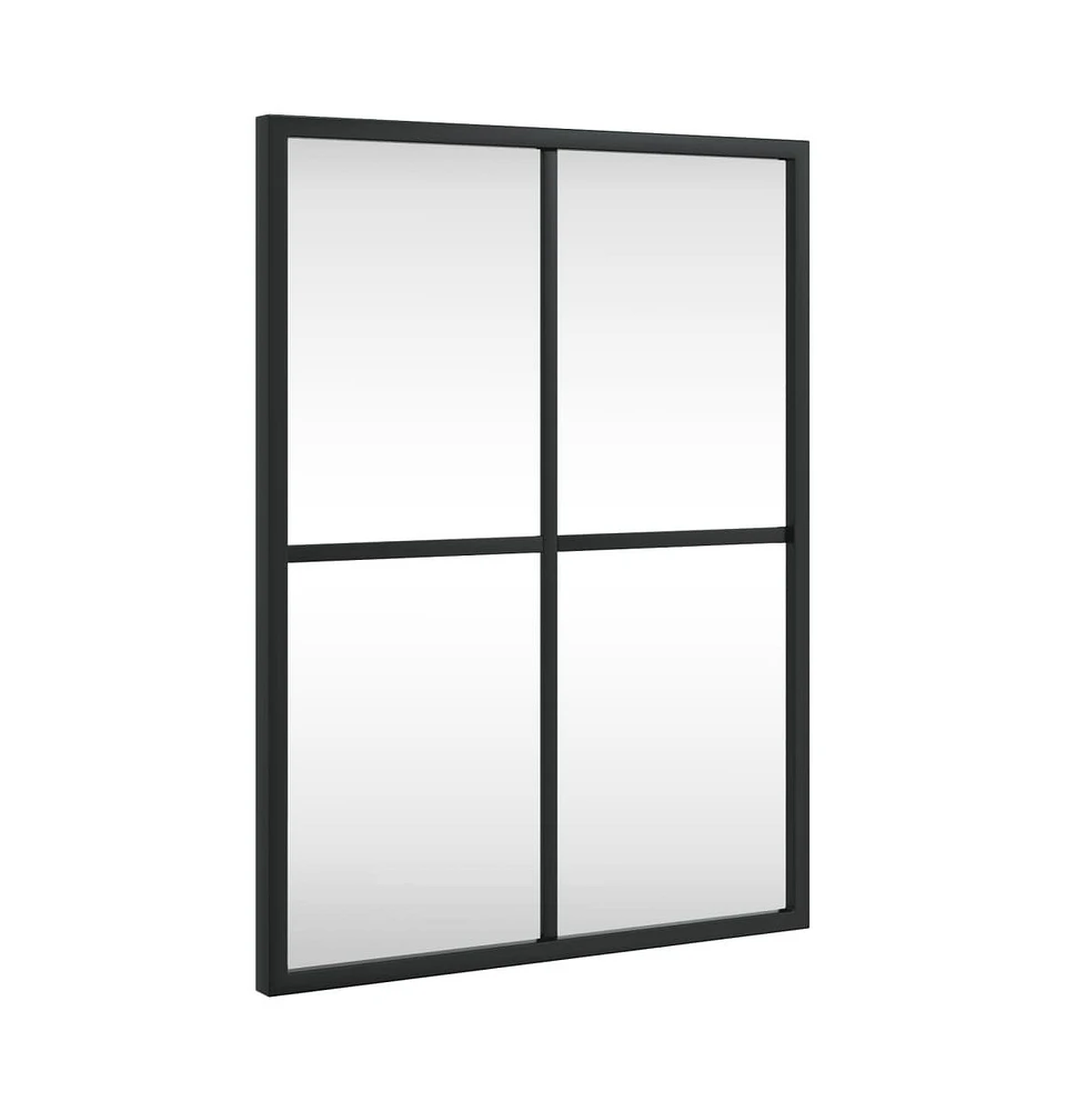 vidaXL Wall Mirror Black 11.8"x15.7" Rectangle Iron