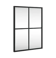 vidaXL Wall Mirror Black 11.8"x15.7" Rectangle Iron