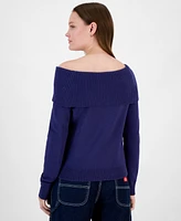 Hippie Rose Juniors' Off-The-Shoulder Sweater