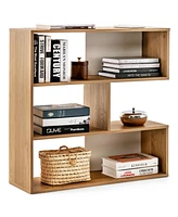 Sugift Concave Bookshelf 3-Shelf Open Bookcase with Anti-Toppling Device for Living Room Study Office