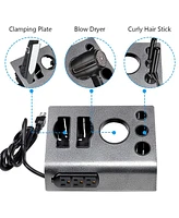 2 Packs Flat Iron Appliance Holder Salon Blow Dryer Desktop Stand w/ 3 Outlets