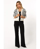 Kallen Button Front Striped Cardigan