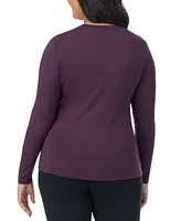 Cuddl Duds Plus Size Softwear Long-Sleeve Crewneck Top