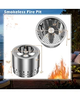 Vebreda Smokeless Stainless Steel Fire Pit with Ash Pan for Yard Camping