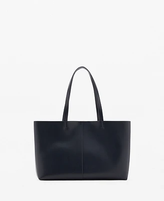 Mango Women's Leather-Effect Shopper Bag