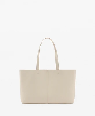 Mango Women's Leather-Effect Shopper Bag