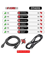 5 Core 3 Prong Extension Cord 10 Feet Three Prong Extension Cable Us Ac 3 Prong Christmas Light Extension Cord Heavy Duty Plug Extender -Pc 1002