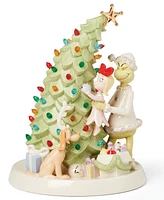 Lenox Grinch Decorates the Christmas Tree Led Figurine