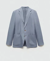 Mango Men's Herringbone Linen Suit Jacket