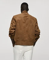 Mango Men's Zipper Detail Suede-Effect Jacket