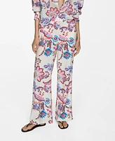 Mango Women's Printed Straight Pants