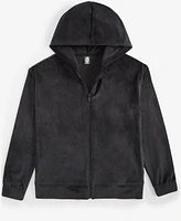 Id Ideology Big Girls Full-Zip Velour Hoodie, Created for Macy's