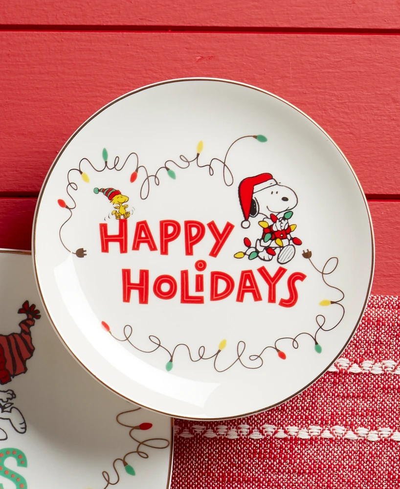 Lenox Snoopy & Woodstock Accent Plates, Set of 4