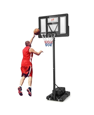 Costway Portable Basketball Hoop 11-Level Height Adjustable Basketball Hoop & Goal